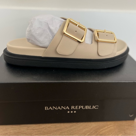 Banana Republic double strap buckle sandal Cream - Picture 1 of 6
